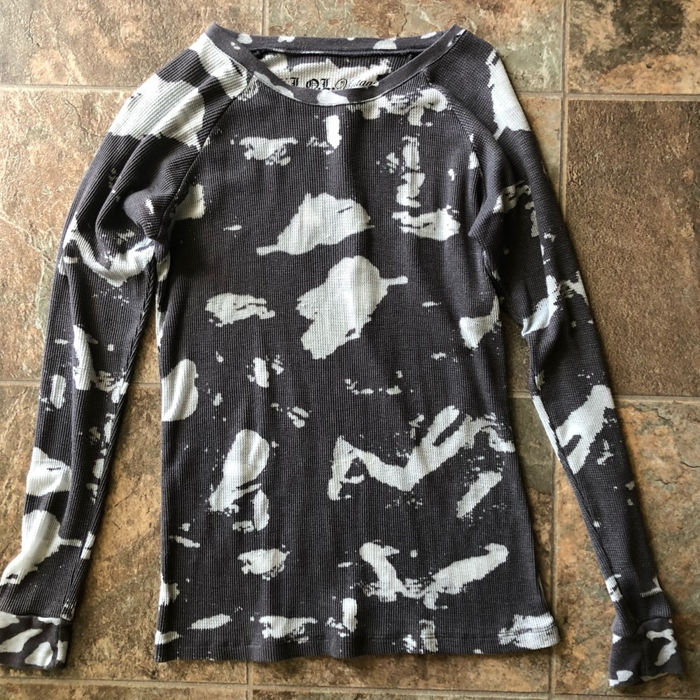 Grey and White Thermal Tee
